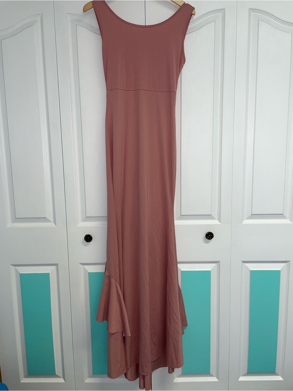 Backless Maxi Dress in Dusty Rose